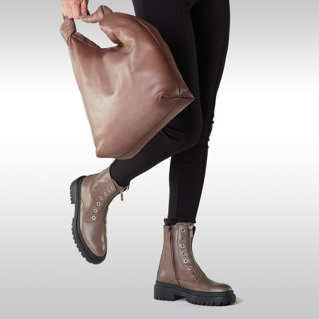 brązowa torebka damska shopper bag taupe Officine Creative